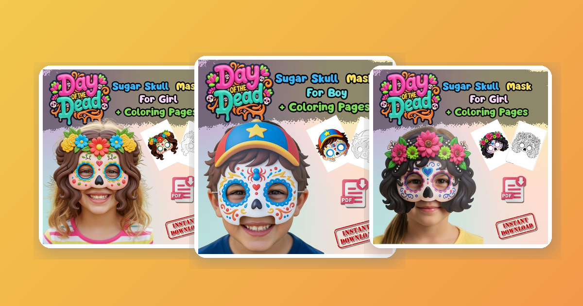 Día de los Muertos Kids Activities: Sugar Skull Masks & Coloring Guide