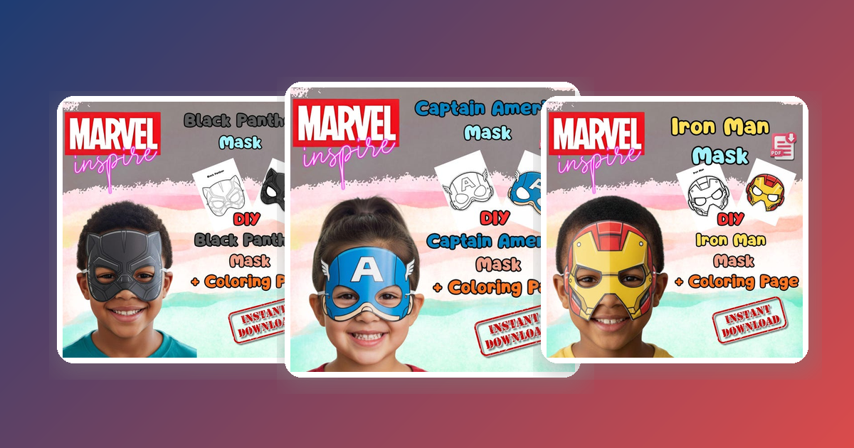 Marvel Superhero Birthday Party Guide: Printable Masks