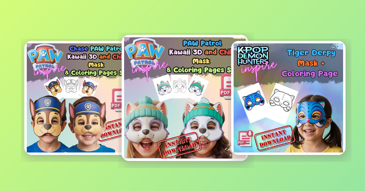 Montessori & Waldorf Inspired Play with Printable Masks