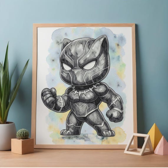 Avengers Watercolor Poster Set 6 Designs, Kids Room Wall Art, Superhero Nursery Decor, Instant Download PDF - görsel 7
