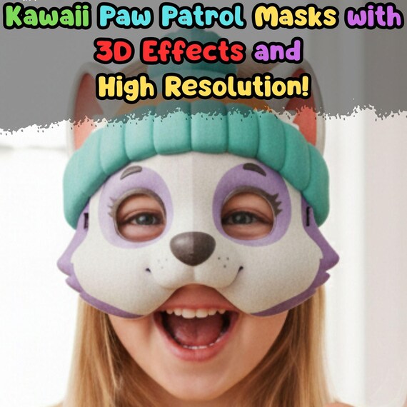 Everest Paw Patrol Mask Printable, Girls Birthday Party Costume Activity, Screen Free Craft (PDF) - görsel 2
