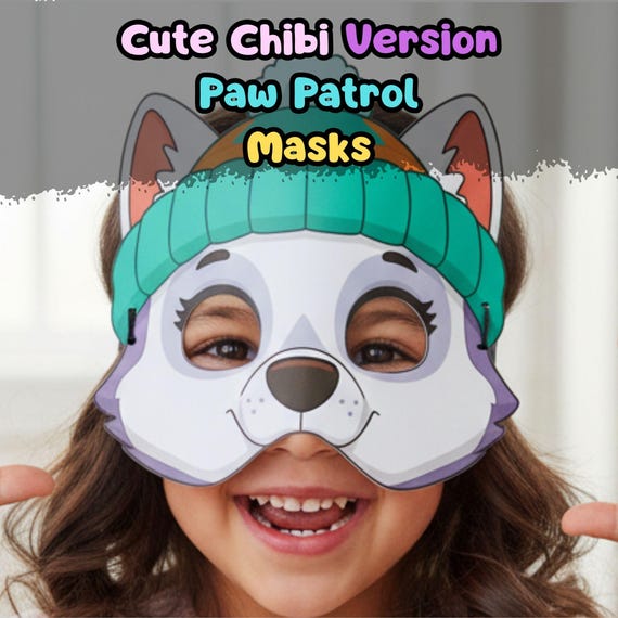 Everest Paw Patrol Mask Printable, Girls Birthday Party Costume Activity, Screen Free Craft (PDF) - görsel 4
