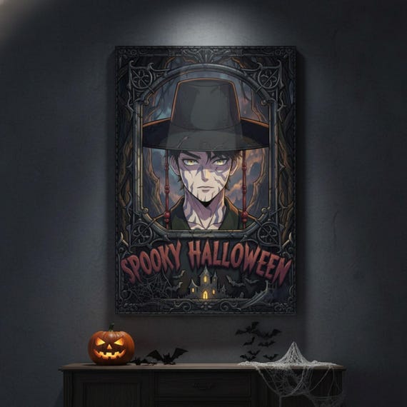 Jinu Saja Boys Dark Fantasy Poster, K-Pop Demon Hunters Anime Wall Art, Digital Download - görsel 3
