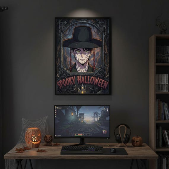 Jinu Saja Boys Dark Fantasy Poster, K-Pop Demon Hunters Anime Wall Art, Digital Download - görsel 4