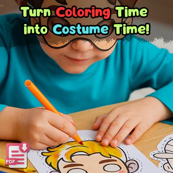 Jinu Saja Boys KPop Mask Printable, Kids Birthday Party Activity, Outdoor Craft, Party Favor PDF - görsel 5