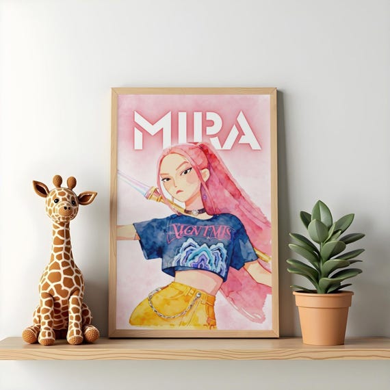 K-Pop Demon Hunters Poster Set Rumi Mira Zoey, Anime Girl Wall Art, Digital Download - görsel 3