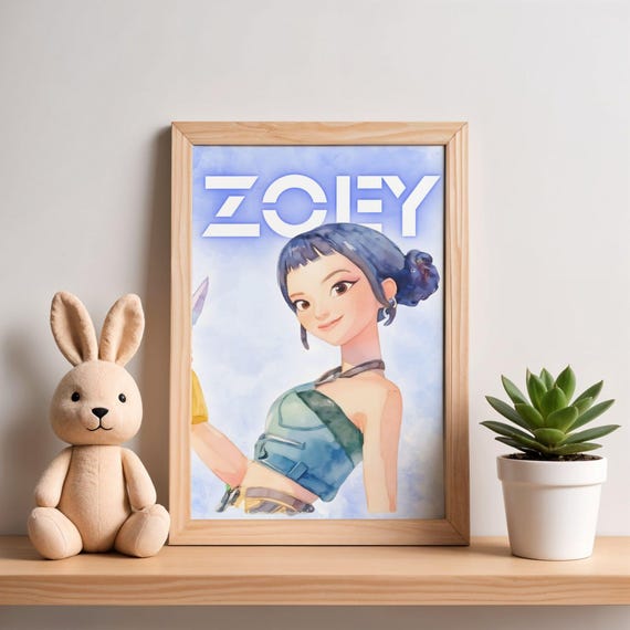 K-Pop Demon Hunters Poster Set Rumi Mira Zoey, Anime Girl Wall Art, Digital Download - görsel 5