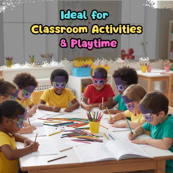 KPop Demon Hunters 28 Mask Set Printable, Kids Birthday Party Activity, Outdoor Garden Craft PDF - görsel 3