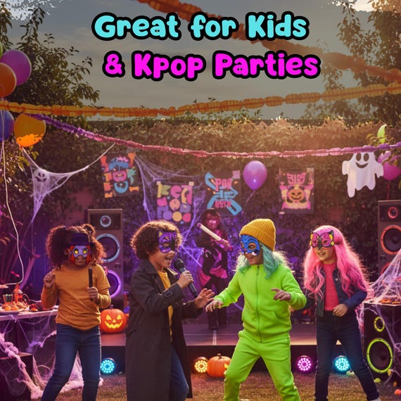 KPop Demon Hunters 28 Mask Set Printable, Kids Birthday Party Activity, Outdoor Garden Craft PDF - görsel 7