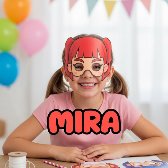 KPop Huntrix 6 Mask Set Printable, Kids Birthday Party Activity, Outdoor Garden Party Craft PDF - görsel 9