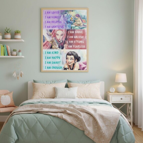 Kpop Huntrix Motivational Poster Rumi Mira Zoey, Anime Girl Wall Art, Digital Download